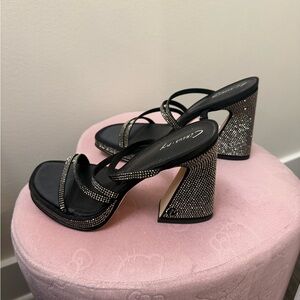 Circus by Sam Edelman Black and Silver Rhinestone Heels